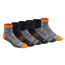 Dickies Men's Dri-Tech Moisture Control Quarter Socks  Available in M-XXL (6  12  18  Hi-Vis Orange Black (6 Pairs)  Medium