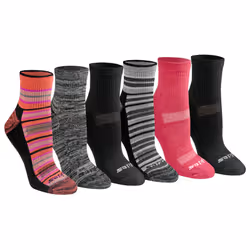 Dickies Women's Dri-Tech Moisture Wicking Quarter Socks  Available in M-L (6  12  Stripe (6 Pairs)  Medium