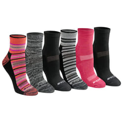 Dickies Women's Dri-Tech Moisture Wicking Quarter Socks  Available in M-L (6  12  Stripe (6 Pairs)  Medium