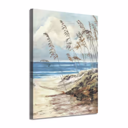ARTISTIC PATH Abstract Wall Art Coastal Pictures: Blue Ocean Sand Seas