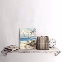 ARTISTIC PATH Abstract Wall Art Coastal Pictures: Blue Ocean Sand Seas