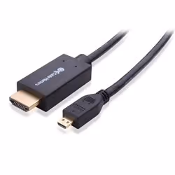 Cable Matters Micro HDMI 6ft, 1.83 m, HDMI Type D (Micro), HDMI Type A (Standard), 4096 x 2048 pixels, 3D, Black