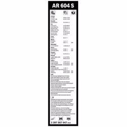 Bosch Wiper Blade Aerotwin AR604S, Length: 600mm/450mm â set of front wiper blades