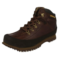 Mens Caterpillar Leather Ankle Boots Restore - UK 7, Dark Brown