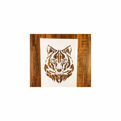 Zzooi Wolf Painting Stencil for DIY Shirts DIY Craft Small