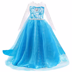 FUNPARTY Princess Costume Dress Up for Little Girls Age of 3-12 Years (Blue-(No accessories) 3-4Years)