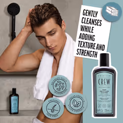 AMERICAN CREW Men's Pre-Styler Fiber Shampoo for Damaged & Fine Hair  Strengthening Shampoo  Adds Thickness & Shine  Vegan  8.4 fl oz - Additional view 4