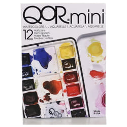 GOLDEN QoR Watercolor, Mini Half Pan Set of 12 colors (7000015-0)