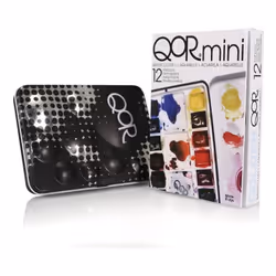 GOLDEN QoR Watercolor, Mini Half Pan Set of 12 colors (7000015-0)