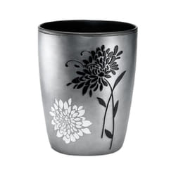 Popular Bath Erica Collection Grey Resin Trash Can  9"" x 6"" x 9.5""