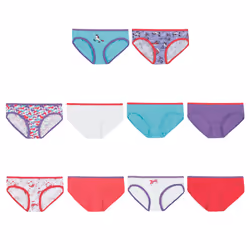 Hanes girls Hanes Girls' 100% Cotton Tagless Panties  Available in 10 and 20 Pack Hipster Panties  Pack - Assorted 1  6 US