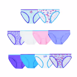 Hanes Girls' Underwear Pack 100% Cotton Bikini Panties for Girls Multipack (Colors/Patterns May Vary)