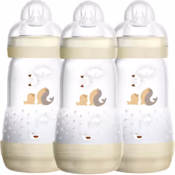 MAM Easy Start Self Sterilising Anti-Colic Bottle Pack of 3 (3 x 260 ml), MAM Baby Bottles with Medium Flow Teats, Essentials ...