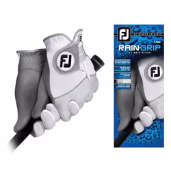 FootJoy Men's RainGrip Pair Golf Glove White Medium Pair