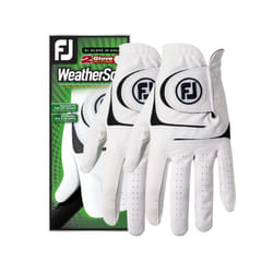 FootJoy Mens WeatherSof Pack of 2 Golf Glove White Cadet XLarge  Worn on Left Hand