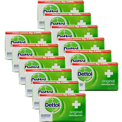 Dettol AntiBacterial Hand and Body Bar Soap Original 110 Gr  388 Oz Pack of 12
