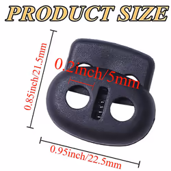 AXEN 30PCS Plastic Cord Lock End Toggle Double Hole Spring Stopper Fas
