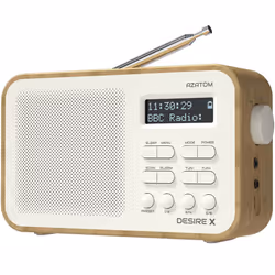 DAB DAB+ FM Digital Radio, Portable, Dual Alarm, Battery & Mains, AUX, Headphone, 60 Presets, Sleep timer (AZATOM Desire X Oa ...