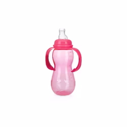 DDI 2346688 Nuby? Standard Neck Non-Drip Bottle w/Handles - 10 oz Pink Stage 3 Case of 24