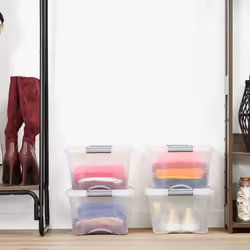 15L Storage Box with Lid - 4 pack Durable Plastic Make for all purpose