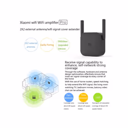 Original Xiaomi Mi WiFi Amplifier Pro 300Mbps WiFi Smart Extender Router with 2x2 External Antennas, US Plug(Black)