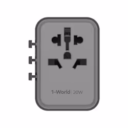 MOMAX UA11 1-World 20W PD Global Travel Fast Charger Power Adapter(Black)