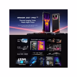 Ulefone Armor 25T Pro Rugged Phone, 6GB+256GB, Thermal Imaging, 6.78 inch Android 14 MediaTek Dimensity 6300 Octa Core, Network: 5G, NFC(Frost Black)