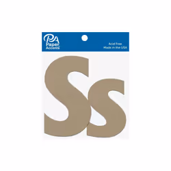 Chipboard Letter 4 Ss 2pc Natural
