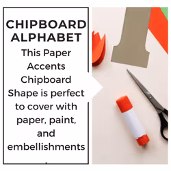 Chipboard Alphabet 4"" Block#2 Upper 40pc Natural