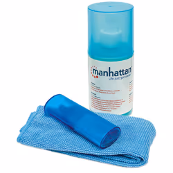 Manhattan LCD Cleaning Kit, Alcohol-free, Includes Cleaning Solution (200ml), Brush and Microfibre Cloth, Ideal for use on monitors/laptops/keyboards/etc, Three Year Warranty, Blister