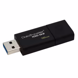 Kingston Technology DataTraveler 100 G3, 16 GB, USB Type-A, 3.2 Gen 1 (3.1 Gen 1), 40 MB/s, Slide, Black