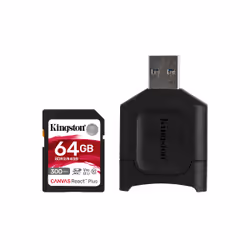 Kingston Technology Canvas React Plus, 64 GB, SD, Class 10, UHS-II, 300 MB/s, 260 MB/s