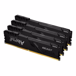 Kingston Technology FURY Beast 128GB 2666MT/s DDR4 CL16 DIMM (Kit of 4) Black, 128 GB, 4 x 32 GB, DDR4, 288-pin DIMM