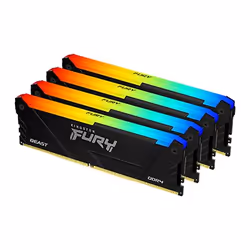 Kingston Technology FURY Beast 32GB 2666MT/s DDR4 CL16 DIMM (Kit of 4) RGB, 32 GB, 4 x 8 GB, DDR4, 288-pin DIMM
