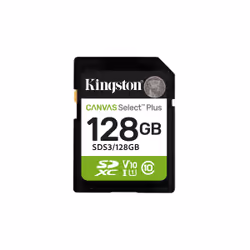 Kingston Technology 128GB SDXC Canvas Select Plus Gen3 150MB/s C10 UHS-I U1 V10, 128 GB, SD, Class 10, UHS-I, 150 MB/s, Class ...