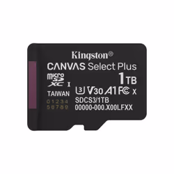 Kingston Technology 1TB micSDXC Canvas Select Plus Gen3 150R A1 Single Pack w/o ADP, 1 TB, MicroSDXC, Class 10, UHS-I, 150 MB ...