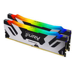 Kingston Technology FURY 48GB 8000MT/s DDR5 CL38 DIMM (Kit of 2) Renegade RGB Silver, 48 GB, 2 x 24 GB, DDR5, 288-pin DIMM