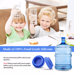 Silicone Replacement Caps Pack of 6  No Spill 5 Gallon Water Jug Lids Leak Proof Fit 55mm Bottles