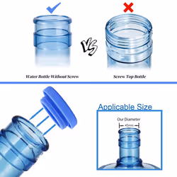 Silicone Replacement Caps Pack of 6  No Spill 5 Gallon Water Jug Lids Leak Proof Fit 55mm Bottles