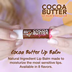 Nature's Bees - Cocoa Butter Lip Balm Moisturizer - Original 72 Pack  4 Flavors - Original  Shea Butter  Mango Butter  Olive Oil - Made w/Coconut Oil