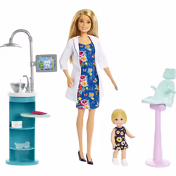 Barbie Careers Doll & Playset Dentist Theme with Blonde Fashion Doll