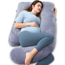 Momcozy Pregnancy Pillows for Sleeping  U Shaped Full Body Maternity Pillow with Removable Cover - Support for Back  Legs  Belly  HIPS for Pregnant Wo