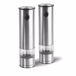 Battersea Electric Salt and Pepper Mills, Adjustable Ceramic Grind Mechanism Stainless Steel/Acrylic, 210 mm, Gift Set, Inclu ...