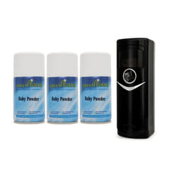 EXEC BLACK LED Air Freshener Dispenser +3 BABY POWDER automatic wall mounted