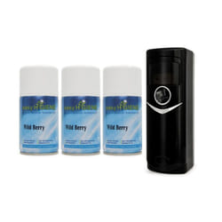 EXEC BLACK LED Air Freshener Dispenser +3 WILD BERRY automatic wall mounted
