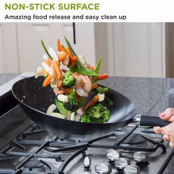Ecolution Non-Stick Carbon Steel Wok with Soft Touch Riveted Handle  1