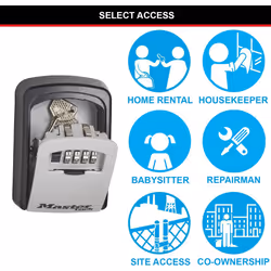 MASTER LOCK Key Safe Wall Mounted, Medium 85 x 119 x 36 mm, Outdoor, Mounting Kit, for Home Office Industries Vehicles, Black & Silver