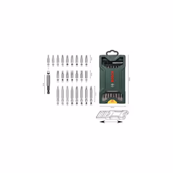 Bosch 25pc. Mini-X-Line Screwdriver Bit Set (PH-, PZ-, Hex-, T-, S-Bit, Accessories Drill and Screwdriver)