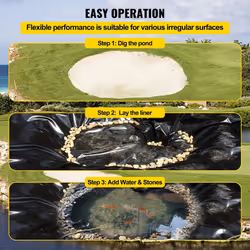 VEVOR LLDPE Pond Liner 15x20 ft  Pond Liner 20 Mil  Fish Pond Liners f