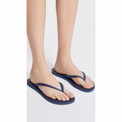 Havaianas Women's Slim Flip Flop Sandals  Navy Blue  Size 6 Women's